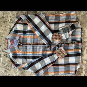 Robert graham Men’s button down - blue & orange